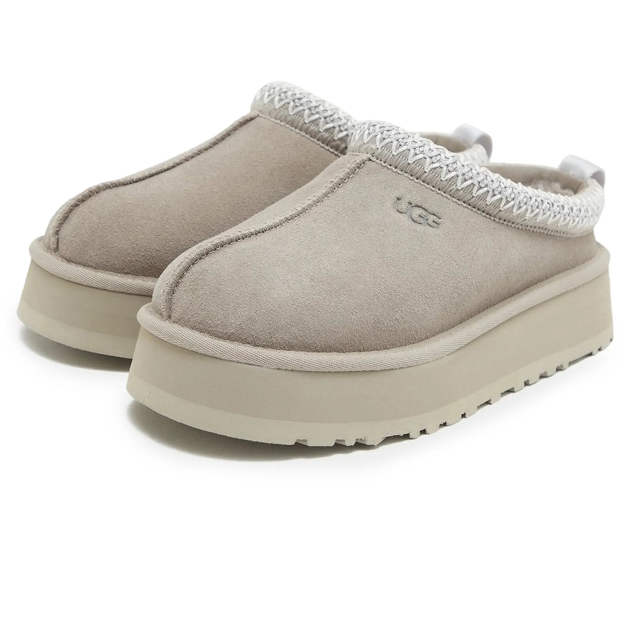 Front side view of UGG Tazz Platform Pumice Slippers (W)
